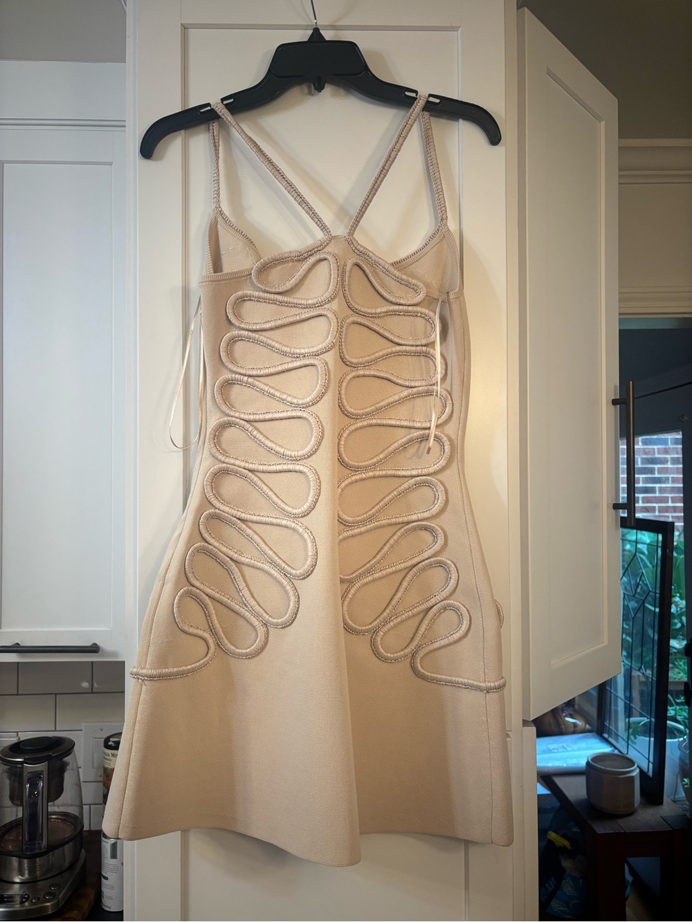 Cult Gaia Aimee sculpted curved line mini dress in beach tan nude - Picture 7 of 10